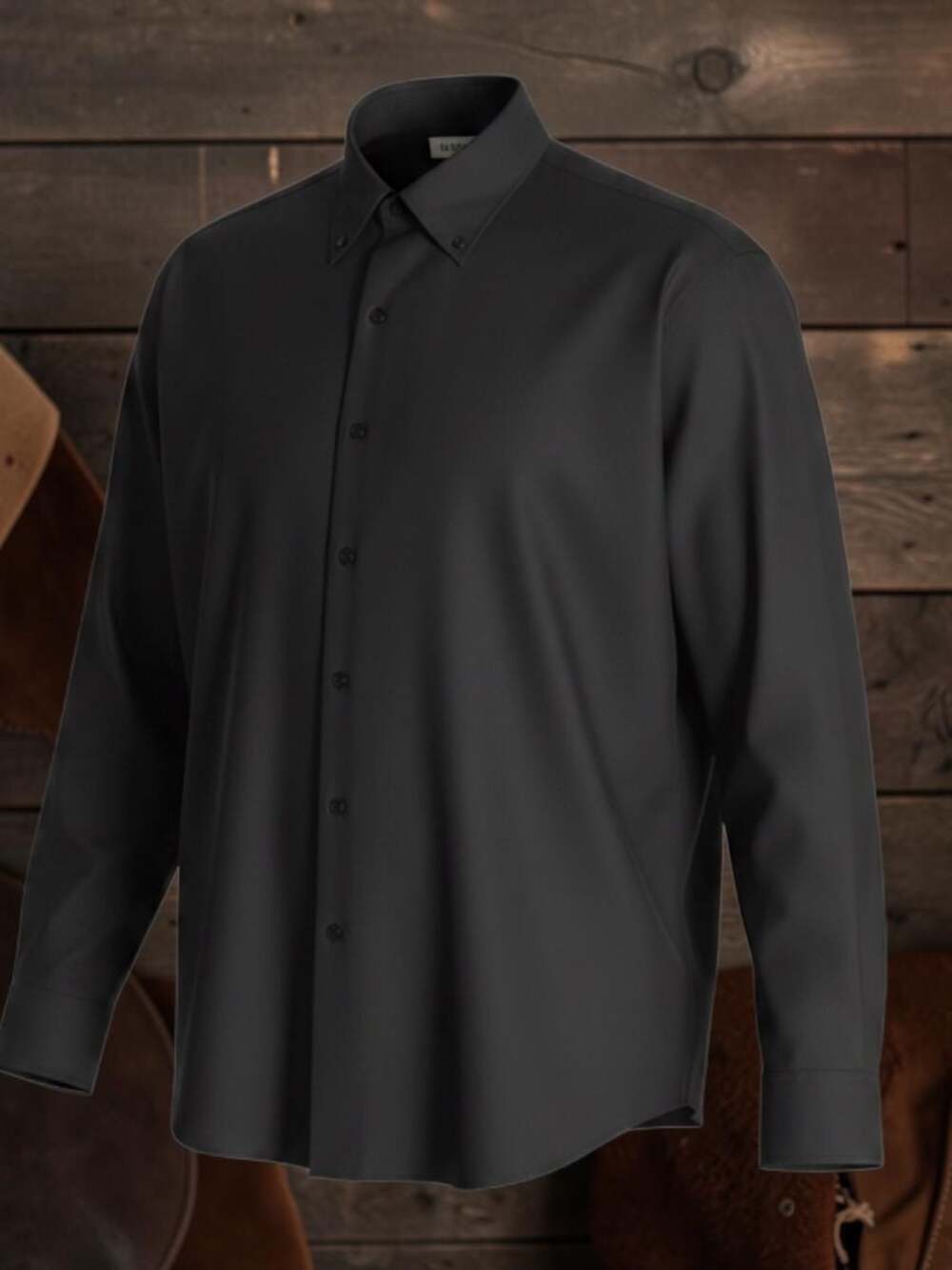 Lucasini Men's Single Needle Tailoring Long Sleeve Dress Shirt, Size 17 1/2, 34-